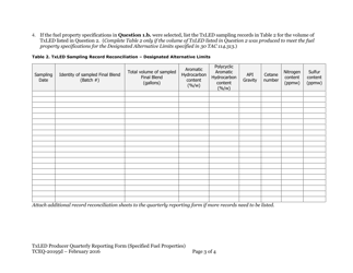 Form TCEQ-20195D Texas Low Emission Diesel (Txled) Producer Specified Fuel Properties Quarterly Reporting Form - Texas, Page 3
