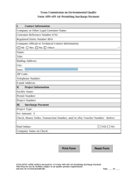 Form TCEQ-20707 (APD-APS) Air Permitting Surcharge Payment - Texas, Page 2