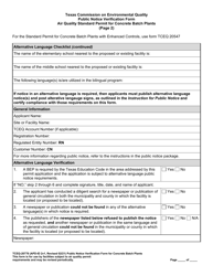 Form TCEQ-20778 Public Notice Verification Form Air Quality Standard Permit for Concrete Batch Plants - Texas, Page 2