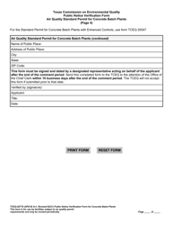 Form TCEQ-20778 Public Notice Verification Form Air Quality Standard Permit for Concrete Batch Plants - Texas, Page 4