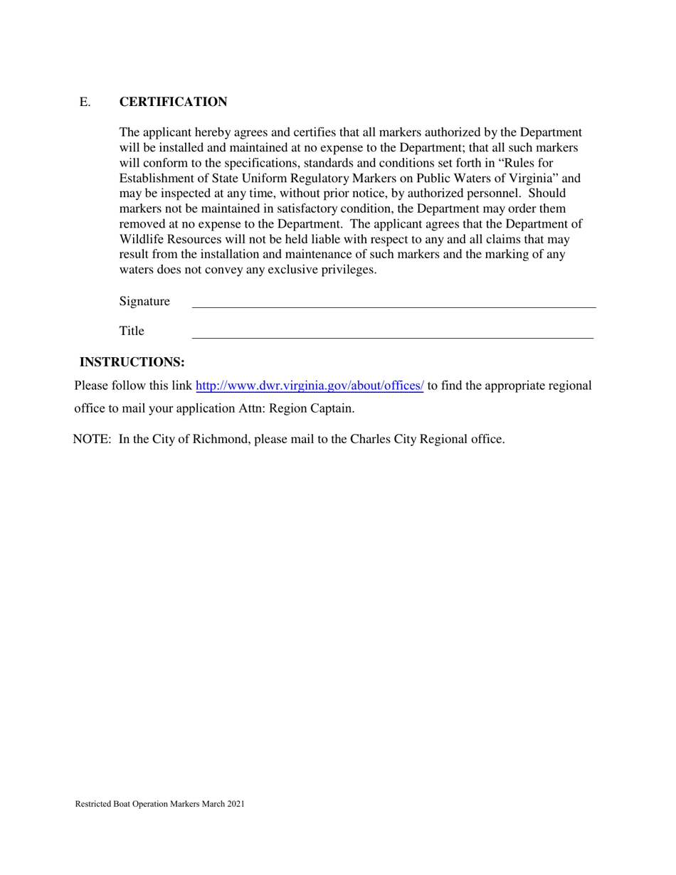 Application for Establishment of Regulatory Markers on Public Waters of Virginia - Virginia, Page 9