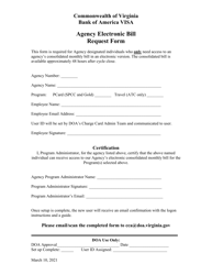 Document preview: Agency Electronic Bill Request Form - Virginia