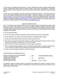 Form F701-COMPFRM Dpor Regulatory Complaint Form - Virginia, Page 2