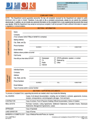 Form F701-COMPFRM Dpor Regulatory Complaint Form - Virginia, Page 3