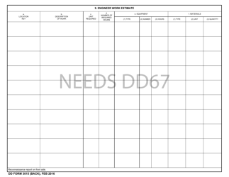 DD Form 3015 Engineer Reconnaissance Report, Page 2