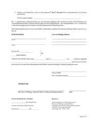Relinquishment Form and Environmental Hazard Evaluation Affidavit - Alaska, Page 2