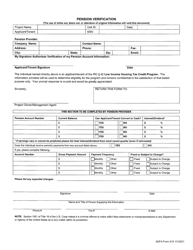 Document preview: ADFA Form 519 Pension Verification - Arkansas