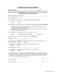 Document preview: ADFA Form 526 Custody & Child Support Affidavit - Arkansas