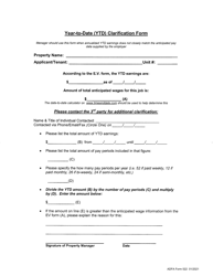 Document preview: ADFA Form 522 Year-To-Date (Ytd) Clarification Form - Arkansas
