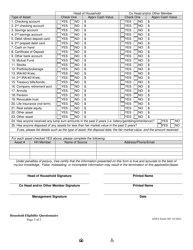 ADFA Form 505 Household Eligibility Questionnaire - Arkansas, Page 3