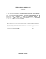 Document preview: ADFA Form 600 LIHTC Lease Addendum - 140% Rule - Arkansas