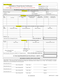 ADFA Form 517 Addendum to Tenant Income Certification - Arkansas