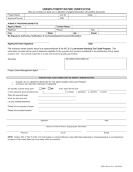 Document preview: ADFA Form 514 Unemployment Income Verification - Arkansas