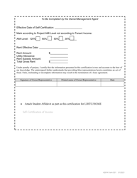 ADFA Form 501 Self-certification of Income - Arkansas, Page 2