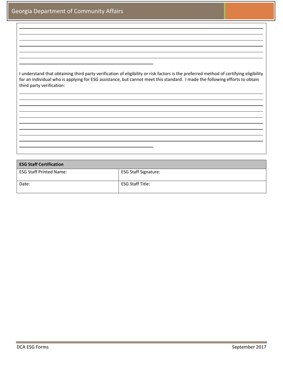 Staff Certification of Homelessness / Domestic Violence - Georgia (United States), Page 2