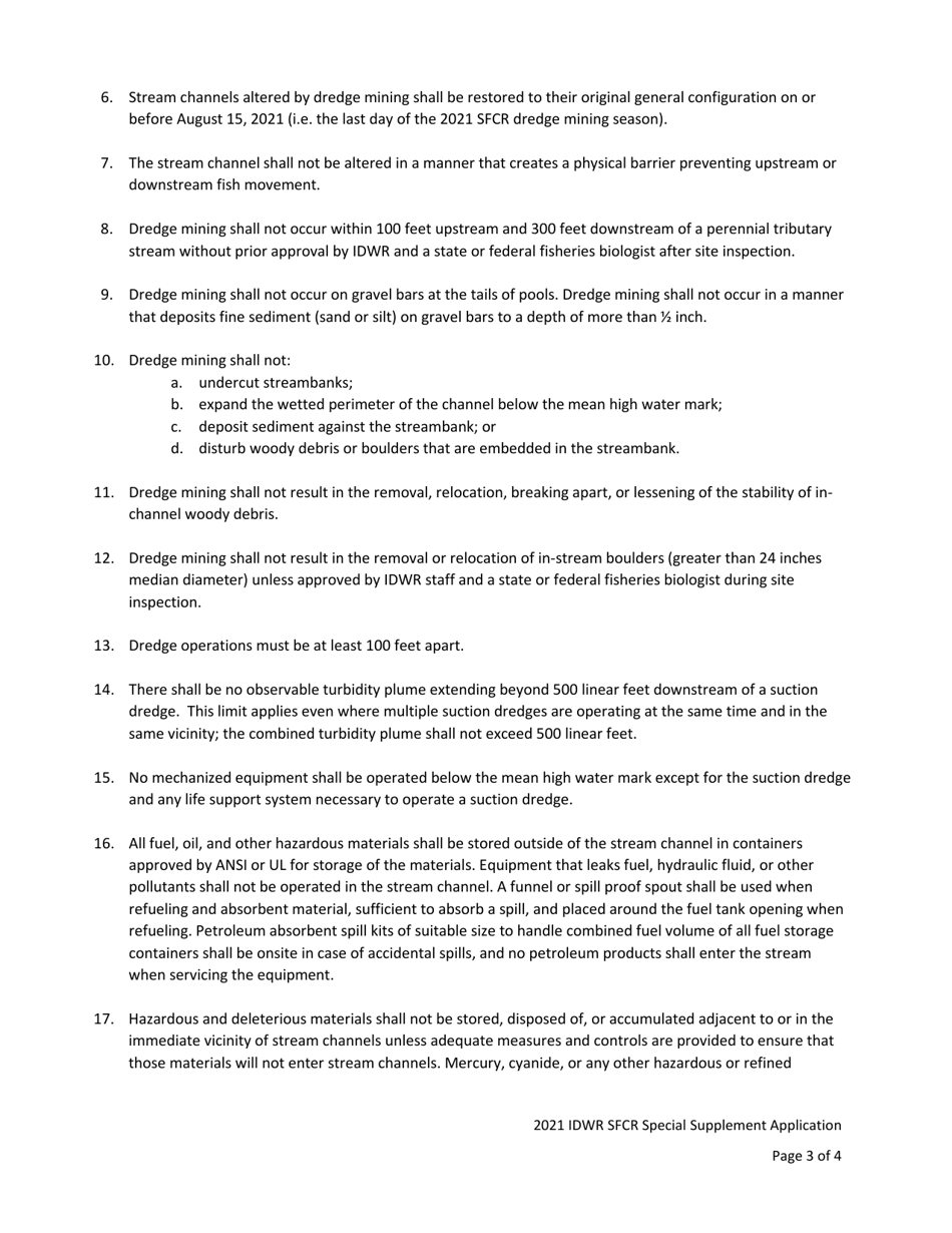 Idwr South Fork Clearwater River Special Supplement Application - Idaho, Page 5