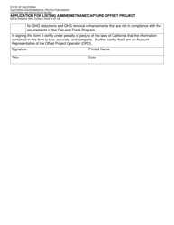 Form ISD/CCPEB-004 Application for Listing a Mine Methane Capture Offset Project - California, Page 7
