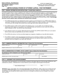 Form CO-1049A Limited Durable Power of Attorney (Ldpoa) - Post Retirement - Connecticut