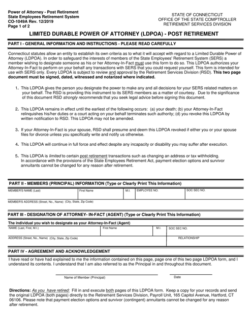 Form CO-1049A  Printable Pdf