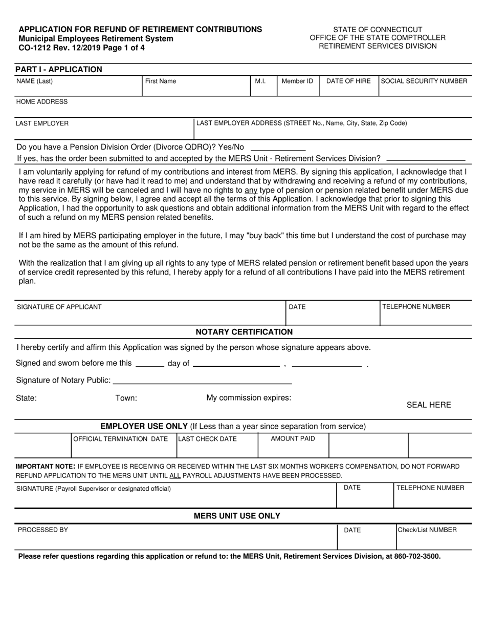 Form CO-1212 - Fill Out, Sign Online and Download Fillable PDF ...