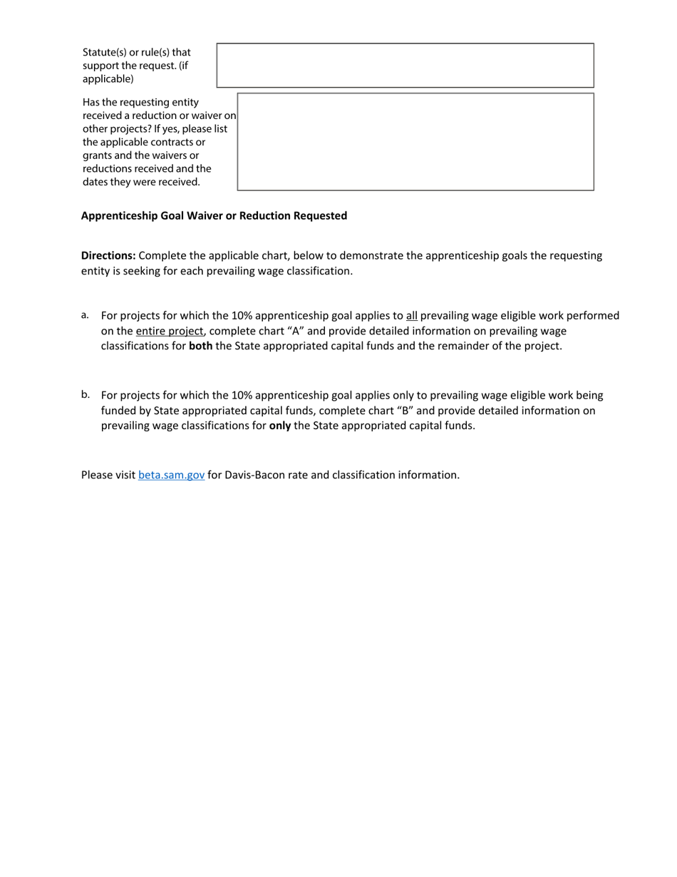 Request for Waiver or Reduction of Public Works Project Apprenticeship Goals - Iepa Loan Program Version - Illinois, Page 3