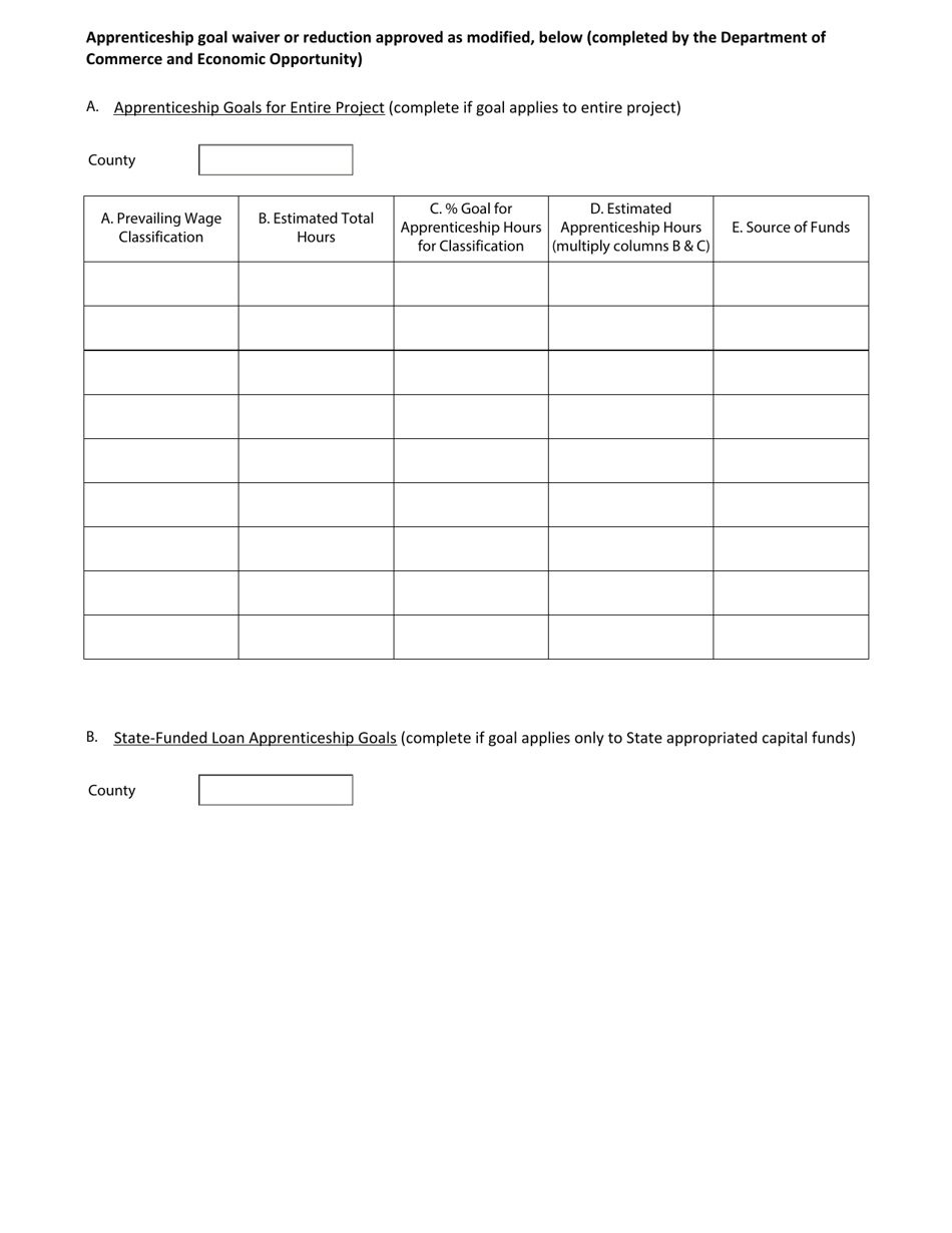 Request for Waiver or Reduction of Public Works Project Apprenticeship Goals - Iepa Loan Program Version - Illinois, Page 8