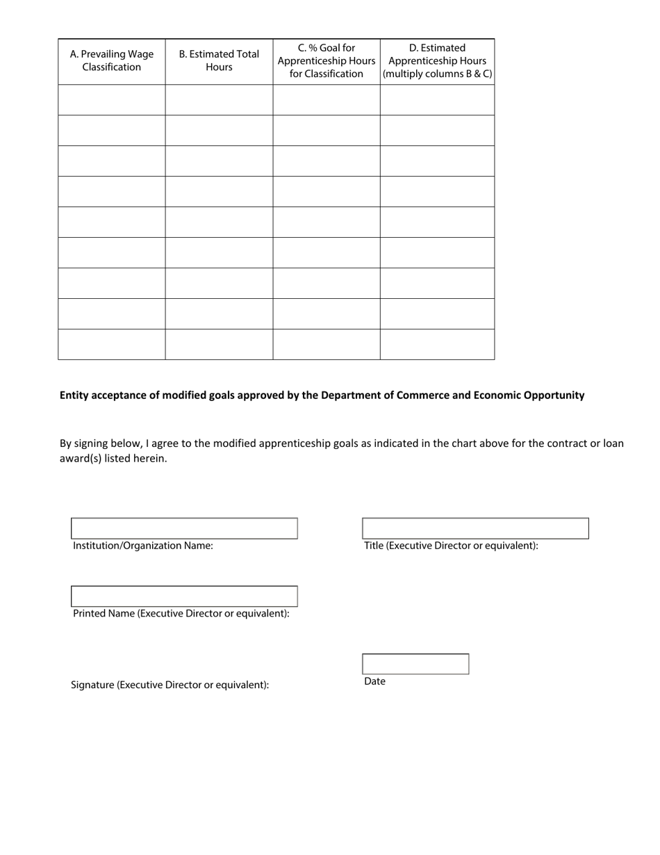 Request for Waiver or Reduction of Public Works Project Apprenticeship Goals - Iepa Loan Program Version - Illinois, Page 9