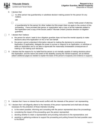 Request to Be a Litigation Guardian: Mental Incapacity - Ontario, Canada, Page 2