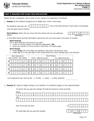Form T1 Tenant Application for a Rebate of Money the Landlord Owes - Ontario, Canada, Page 4