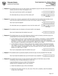 Form T1 Tenant Application for a Rebate of Money the Landlord Owes - Ontario, Canada, Page 5