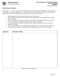 Form T1 Tenant Application for a Rebate of Money the Landlord Owes - Ontario, Canada, Page 6
