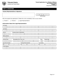 Form T1 Tenant Application for a Rebate of Money the Landlord Owes - Ontario, Canada, Page 7