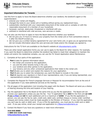 Form T2 &quot;Application About Tenant Rights&quot; - Ontario, Canada