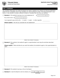 Form T2 &quot;Application About Tenant Rights&quot; - Ontario, Canada, Page 6