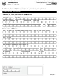 Form T3 Tenant Application for a Rent Reduction - Ontario, Canada, Page 2