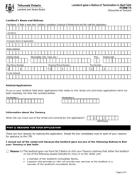 Form T5 &quot;Landlord Gave a Notice of Termination in Bad Faith&quot; - Ontario, Canada, Page 3