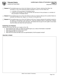 Form T5 &quot;Landlord Gave a Notice of Termination in Bad Faith&quot; - Ontario, Canada, Page 4