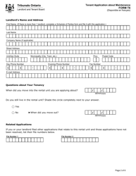 Form T6 Tenant Application About Maintenance - Ontario, Canada, Page 3