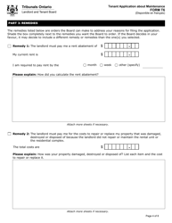Form T6 Tenant Application About Maintenance - Ontario, Canada, Page 5