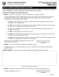 Forme L2 Requete En Resiliation De La Location Et En Expulsion Du Locataire - Ontario, Canada (French), Page 4