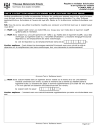 Forme L2 Requete En Resiliation De La Location Et En Expulsion Du Locataire - Ontario, Canada (French), Page 5