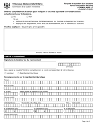 Forme L7 Requete De Transfert D&#039;un Locataire Hors D&#039;une Maison De Soins - Ontario, Canada (French), Page 5