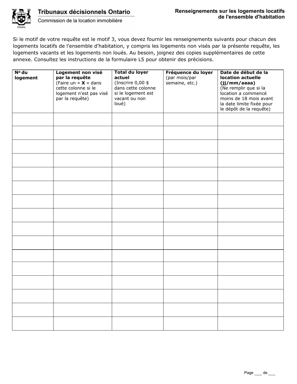 Forme L5 Requete En Augmentation De Loyer Superieure Au Taux Legal - Ontario, Canada (French), Page 12