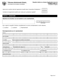 Forme A1 Requete Relative Au Champ D&#039;application De La Loi - Ontario, Canada (French), Page 4