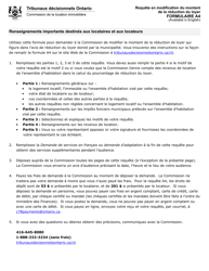 Forme A4 &quot;Requete En Modification Du Montant De La Reduction Du Loyer&quot; - Ontario, Canada (French)