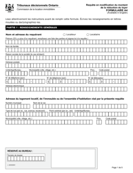 Forme A4 Requete En Modification Du Montant De La Reduction Du Loyer - Ontario, Canada (French), Page 2