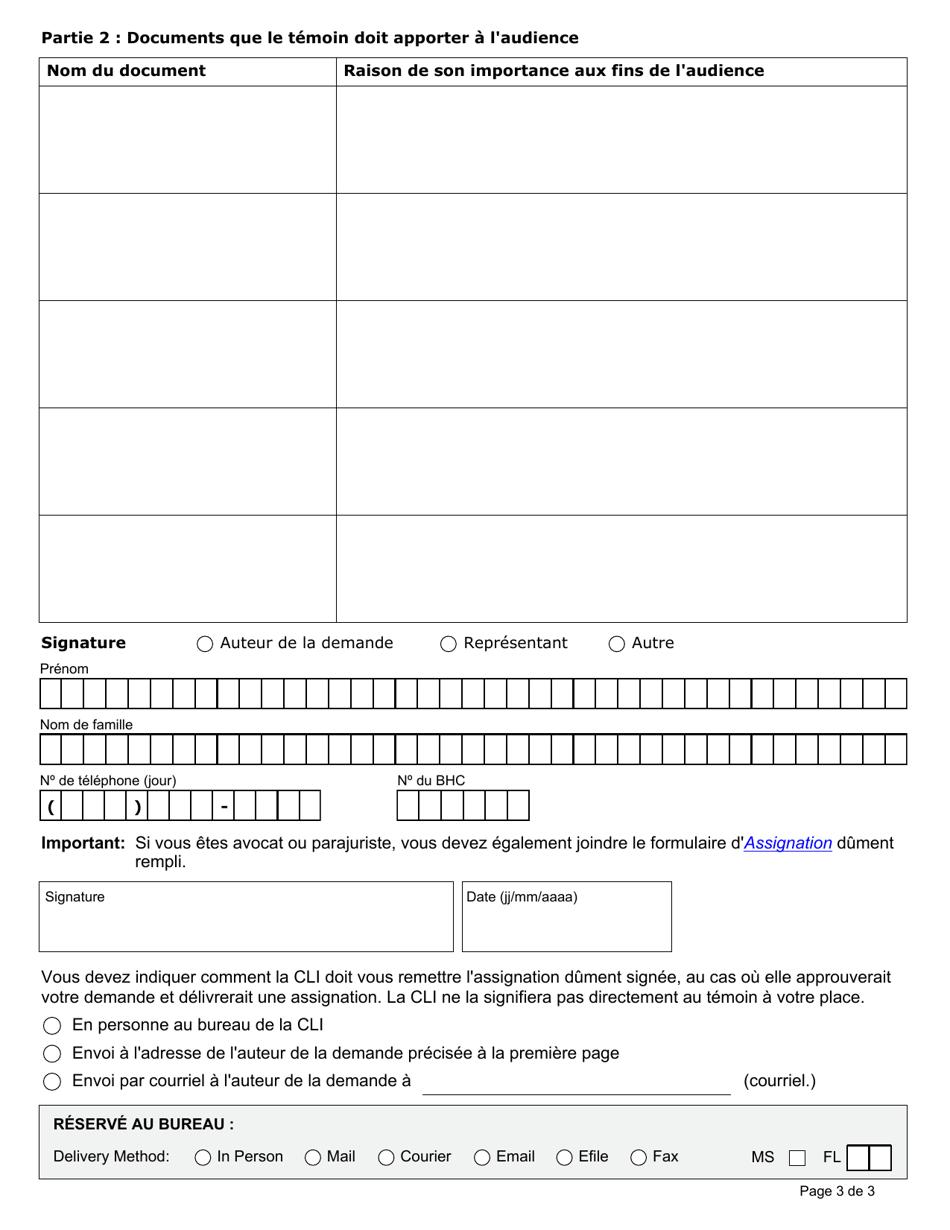 Demande Dassignation a Comparaitre Delivree Par La Cli - Ontario, Canada (French), Page 3