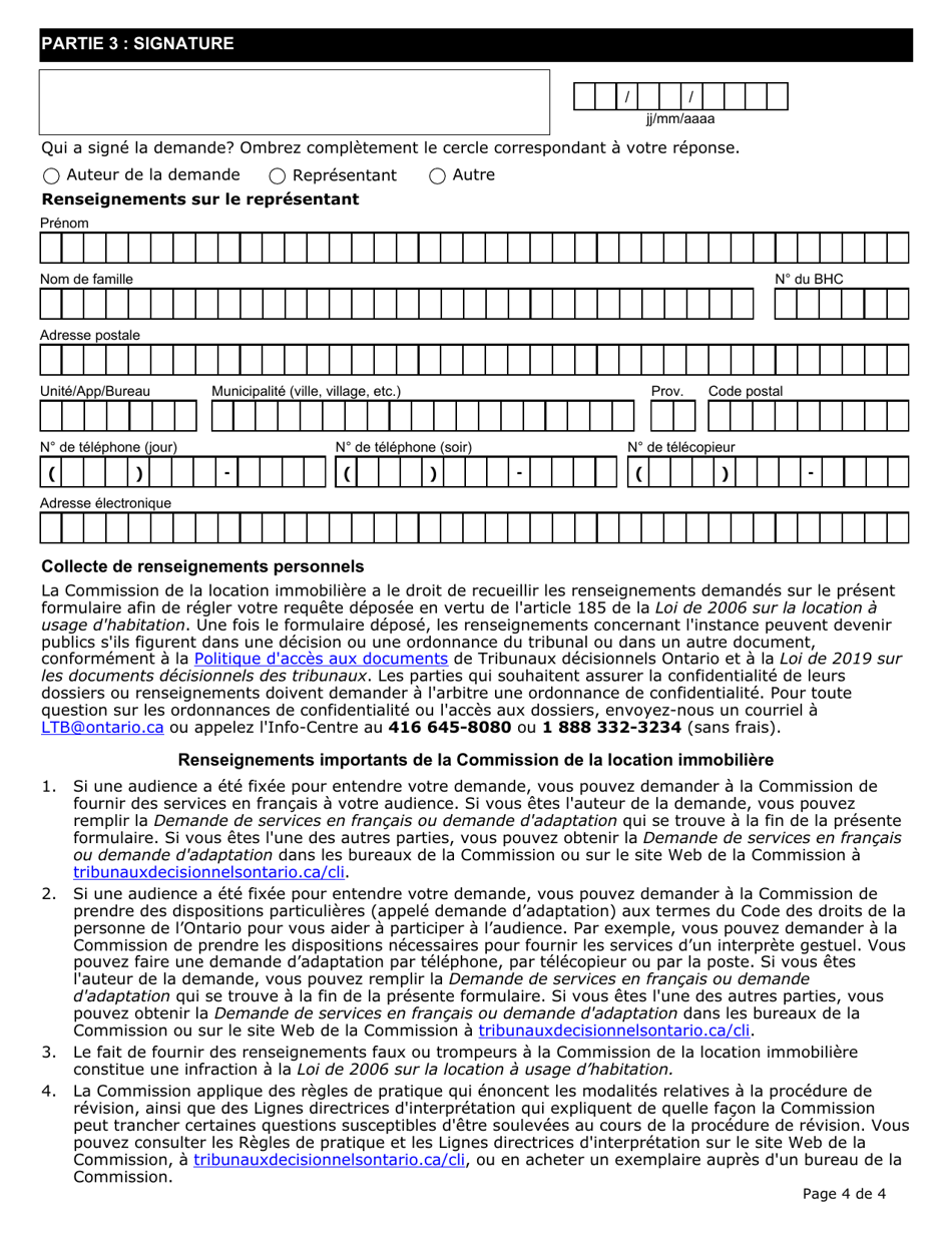 Demande De Revision Dune Ordonnance - Ontario, Canada, Page 5