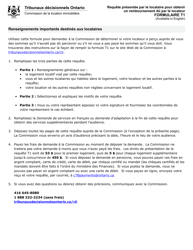 Forme T1 Requete Presentee Par Le Locataire Pour Obtenir Un Remboursement Du Par Le Locateur - Ontario, Canada (French)