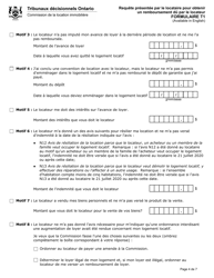 Forme T1 Requete Presentee Par Le Locataire Pour Obtenir Un Remboursement Du Par Le Locateur - Ontario, Canada (French), Page 5